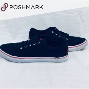 ADIO Black with white lower and Red sole